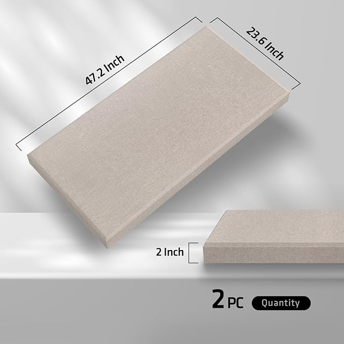 UMIACOUSTICS 2 PCS Acoustic Panel, 47.2" x 23.6" x 2" Fiberglass Sound Proof - Image 2