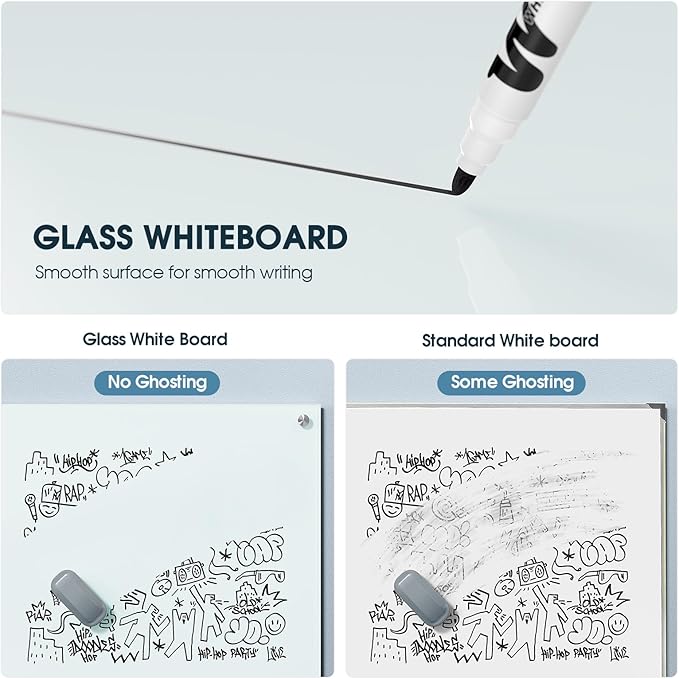 MaxGear Glass Whiteboard, Tempered Magnetic Dry Erase Board 72 x 48 Inch - Image 6
