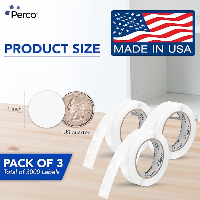 Perco Clear 1-Inch Round Circle Dot Sticker Labels - Image 2