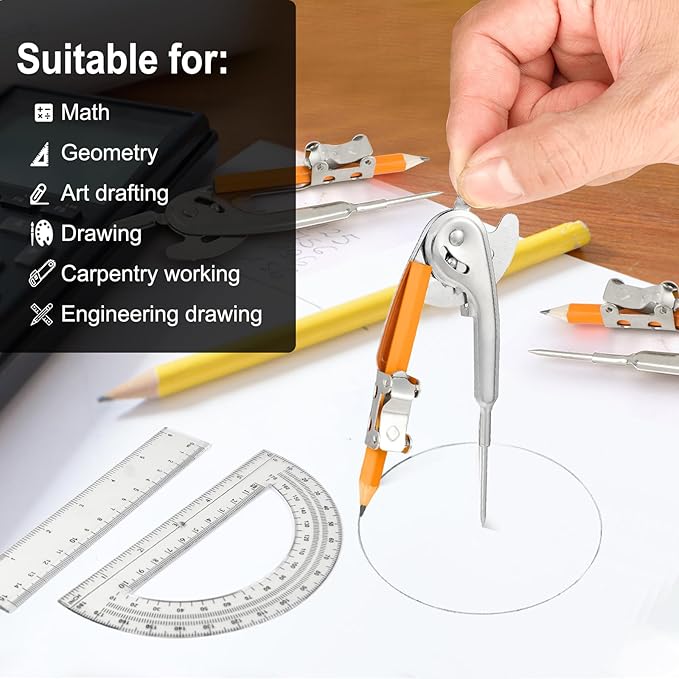 60 Pieces Geometry Math Set Compass - Image 7