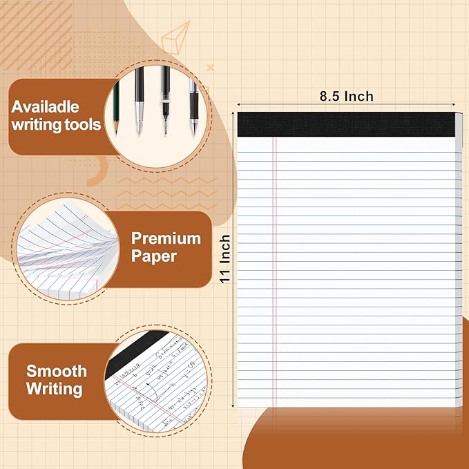 Legal Pads 8.5 X11, Narrow Ruled Notepads, 24 Pack, 50 Sheet/Pad, Tear Off - Image 3