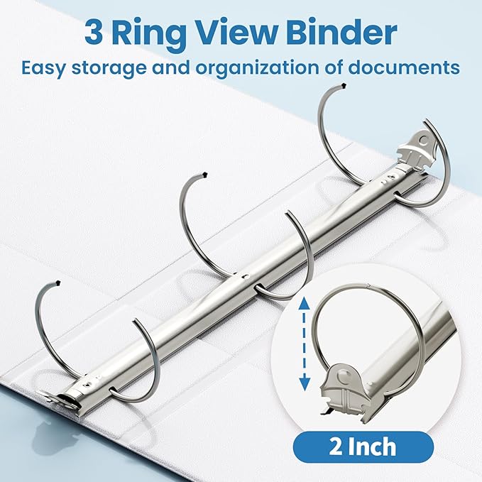 SUNEE 3 Ring Binders 2 Inch 8 Pack - Image 3