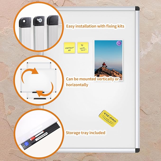 VIZ-PRO Magnetic Dry Erase Board, 36 X 24 Inches - Image 4