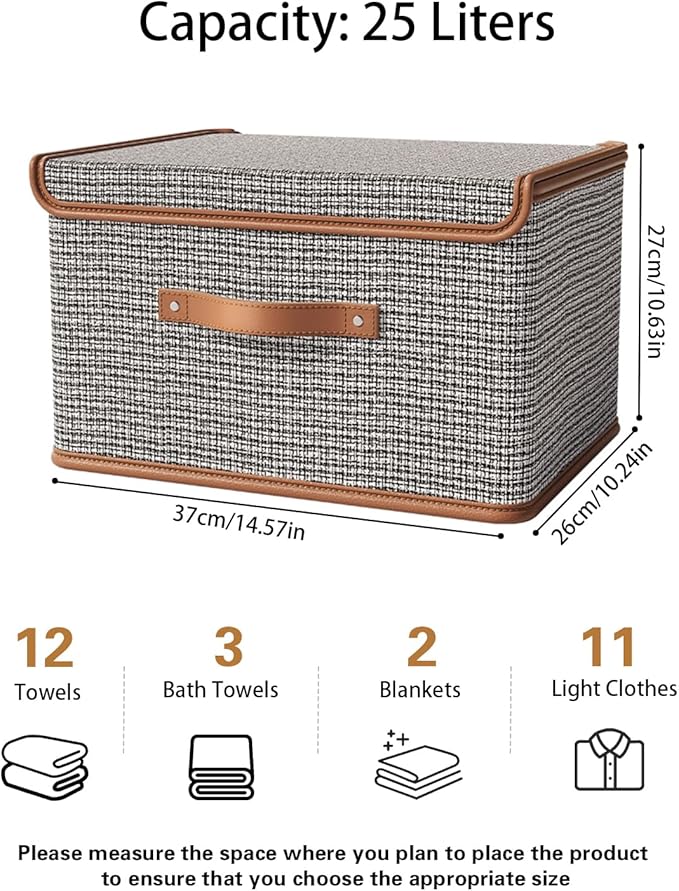 Tuza 2 Pack Storage Bins with Lids, Collapsible Closet Organizer Container - Image 2