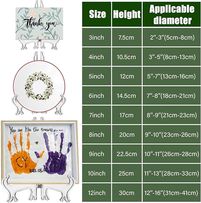 LonlyEagle 12 Pack 4 Inch Clear Plastic Easels or Stand/Plate Holders to - Image 2