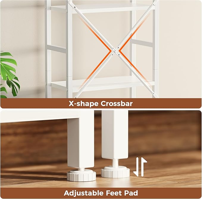 SUPERJARE Triple 6 Tier Bookshelf, Bookcase - Image 7