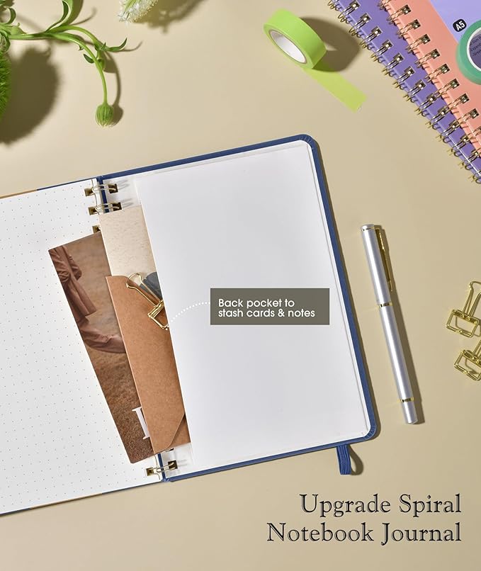 Graph Spiral Journal Notebook, A5 Hardcover Spiral Journals - Image 6