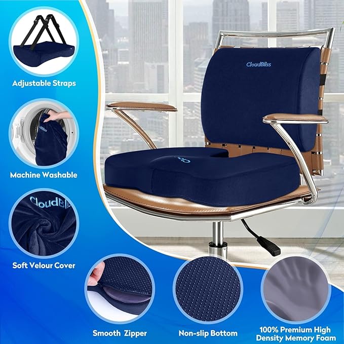 CloudBliss Seat Cushion, Office Chair Cushions, Car Seat Cushion, Lumbar - Image 3