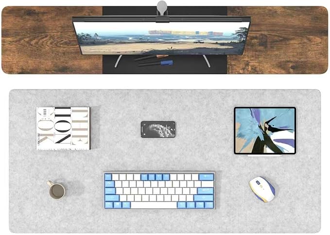 DAWNTREES Non-Slip Felt Desk Mat | 35.5''x15.7'' | Large Computer Desk Mat - Image 4