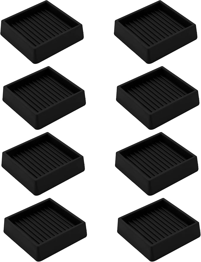 2.5X2.5 Rubber Caster Cups, Non Slip Furniture Pads, Anti-Slip Gripper by VOCOMO