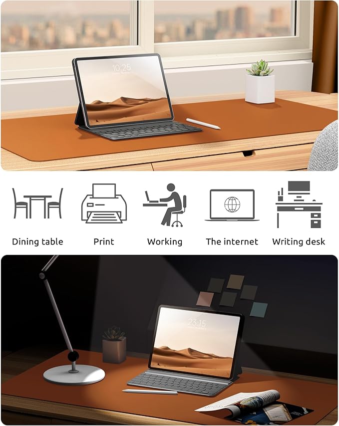 YSAGi Desk Pad Protector, Large Mouse Mat, Non-Slip PU Leather Waterproof - Image 6