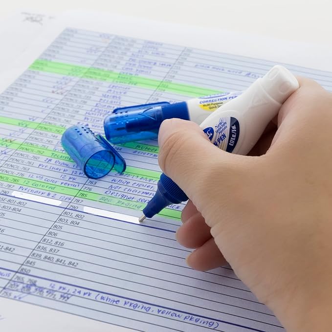 BAZIC Products Correction Pen – Corrections Fluid, Precise Metal Tip White Out - Image 6