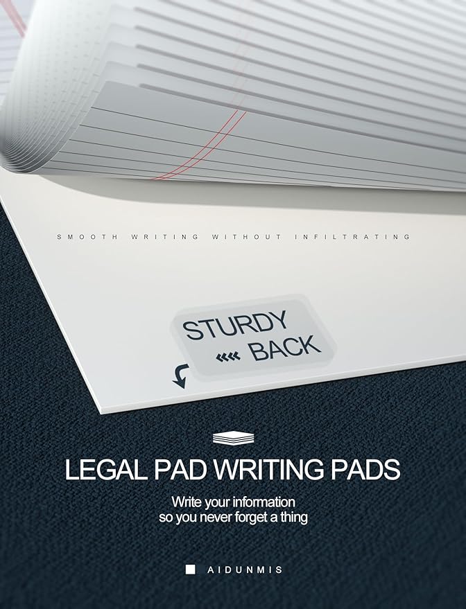 10 Pack Legal Pads Writing Pad 5x8 Inch Lined Writing Note Pads Grocery List - Image 5