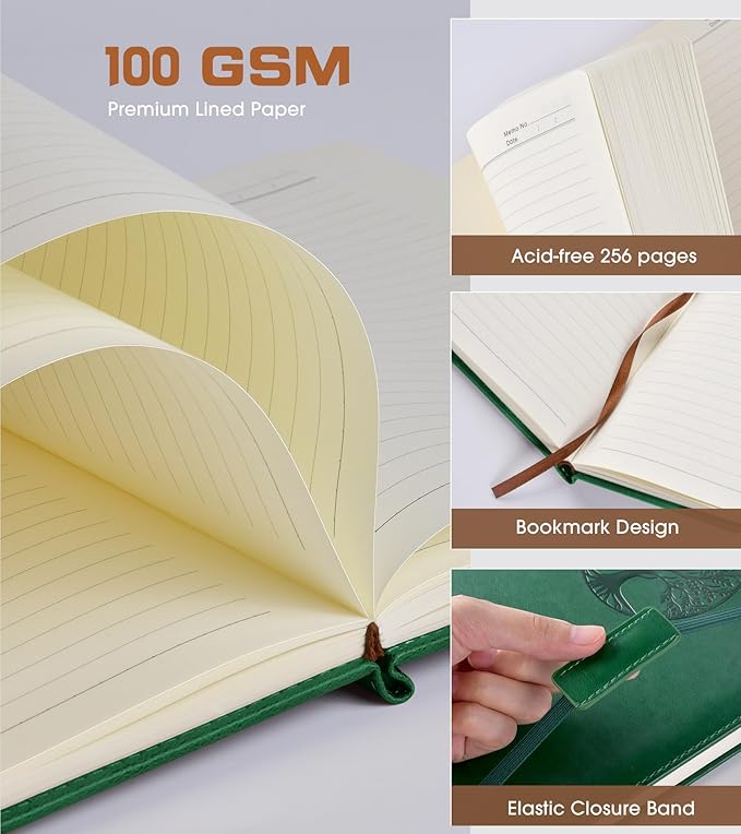 Biuwory Lined Journal Notebook for Women Men, 256 Pages B5 Large Hardcover - Image 4