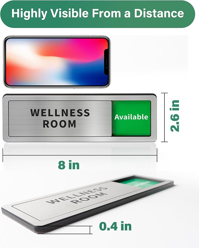 Wellness Room Office Door Signs, Do Not Disturb- In Use/Available Slider Sign - Image 3
