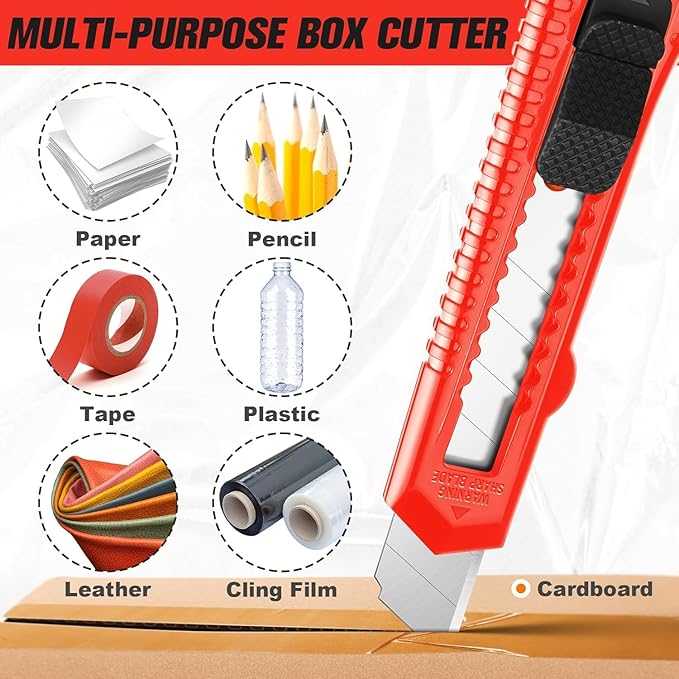 JOYUMY 20 Pack Utility Knife, Box Cutter Retractable, Box Knife - Image 3