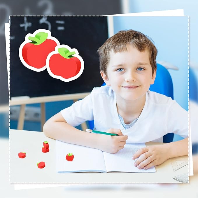 120pcs Mini Apple Erasers for Kids Bulk Classroom Welcome Back to School Gifts - Image 7