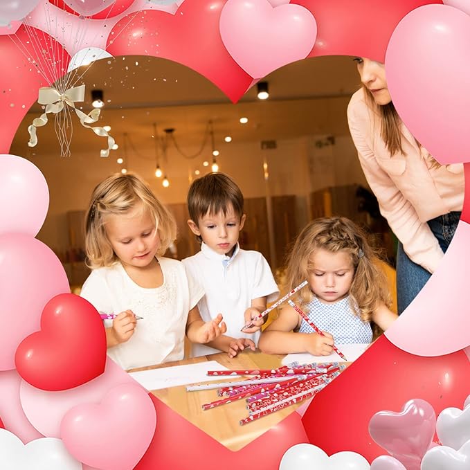 emzrivo 120 PCS Valentines Pencils Bulk Valentines Wood Pencils - Image 6