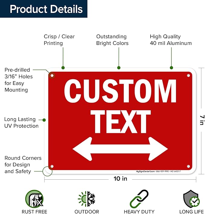 Custom Arrow, Custom Directional Sign, Two way Arrow, 7x10 Inches, Rust Free - Image 6