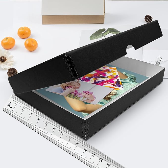 Lineco 9x12 Black Clamshell Archival Folio Storage Box, Acid-Free - Image 3