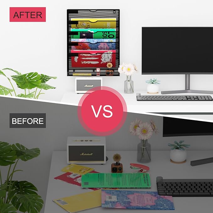 GDINDINFAN 6-Tier Hanging File Organizer Office Cubicle Accessories - Image 6