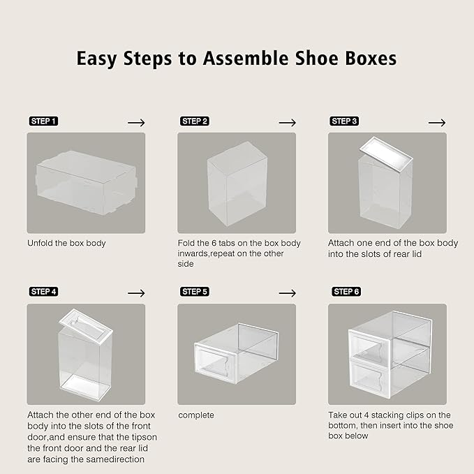 SEE SPRING 12 Pack Shoe Storage Box, Space Saving Foldable Shoe Rack Sneaker - Image 8