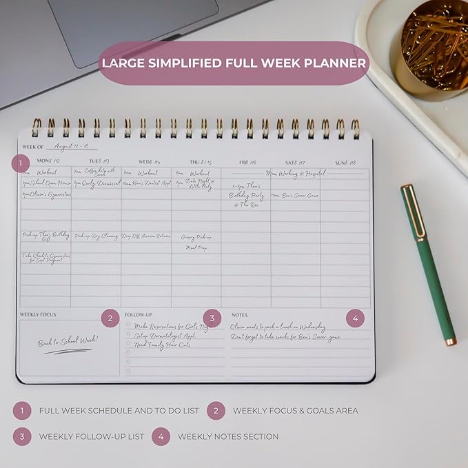 Merely Home Undated Weekly Planner | 8.25” x 11.75” Work To-Do Notebook | ADHD - Image 7