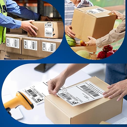 L LIKED 3300 PCS 4"x6" Direct Thermal Shipping Labels, Perforated White & - Image 7