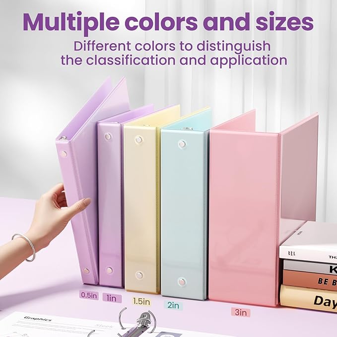 SUNEE 3 Ring Binder 2 Inch 1 Pack - Image 5