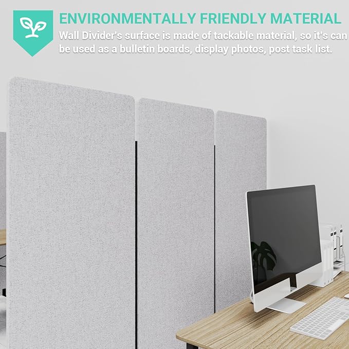 Soundproof Room Divider W/Wheels, 66in Office Dividers - Image 6