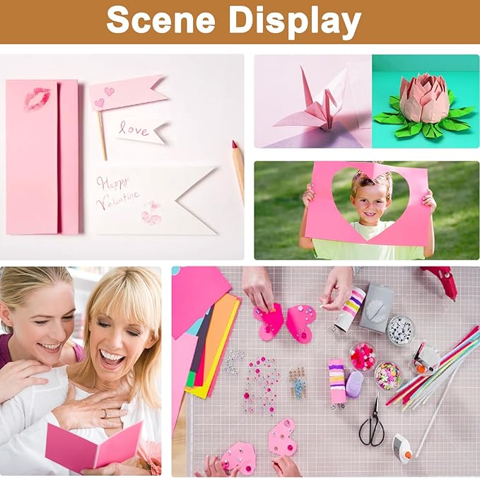 Silunkia 28 Sheets Pink Shimmer Cardstock 8.5 x 11 Craft Paper, 92lb Premium - Image 7