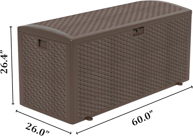 TARKARI Premium Pro Edition 180 Gallon Lockable Resin Deck Box, Waterproof & - Image 2