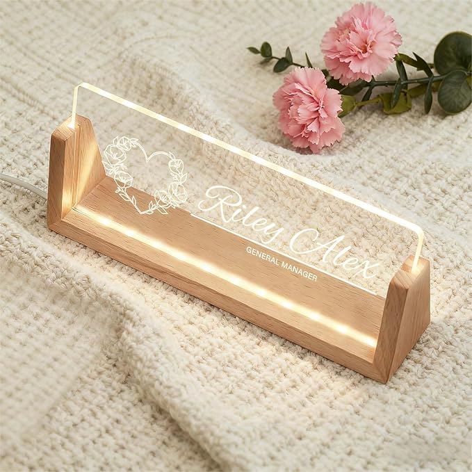 Custom Desk Name Plate Personalized, Light Up Office Name Sign - Image 6