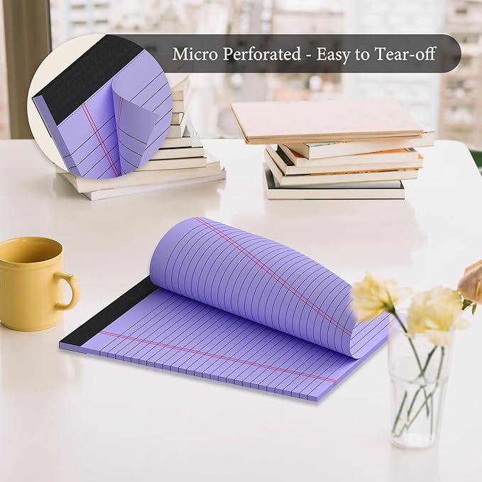 Nichela 12 Pack Colored Legal Pads 8.5" x 11" Note Pads Wide Ruled Lined Paper - Image 3