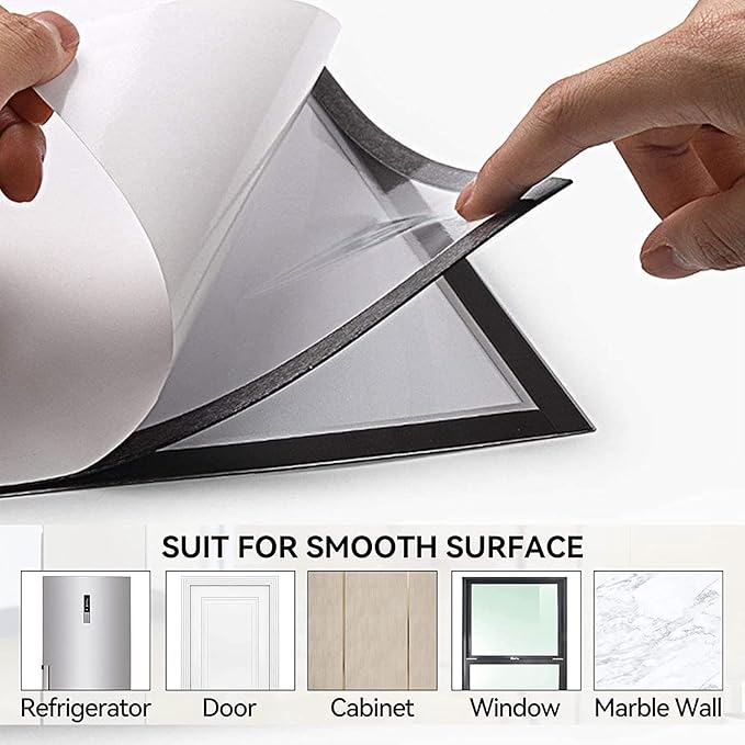 JIUYE 8.5x11 Magnetic Sign Holder, Self-Adhesive Magnetic Frames, Wall Mount - Image 4