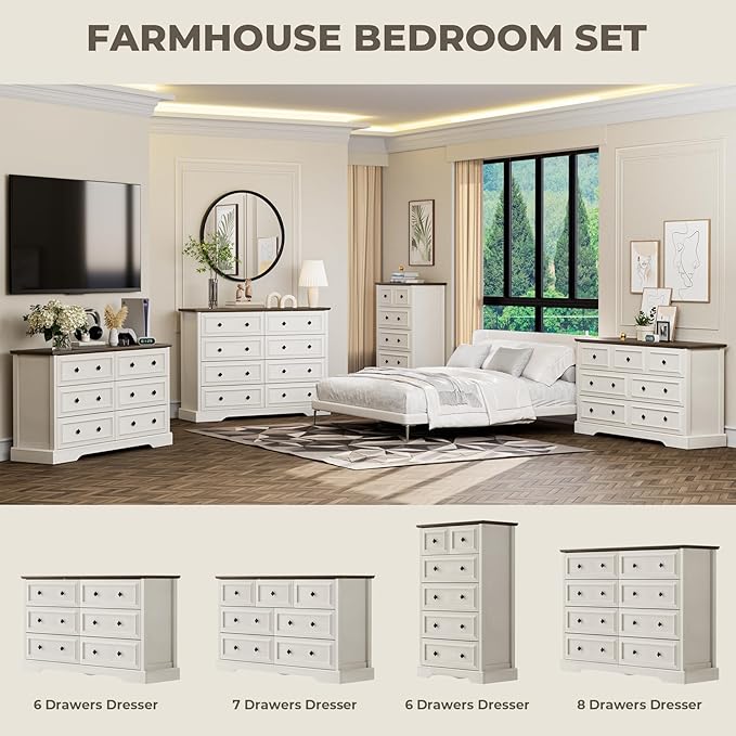 VVFLU Farmhouse 7 Drawer Dresser - Image 9