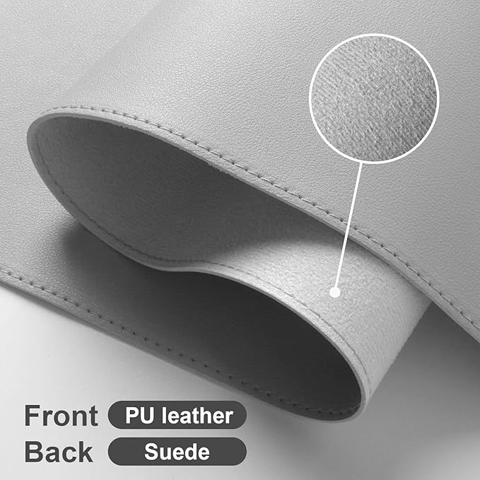 DAWNTREES Desk Mat Protector, PU Leather Laptop Pad, Non Slip, 23.6" x 13.8" - Image 3