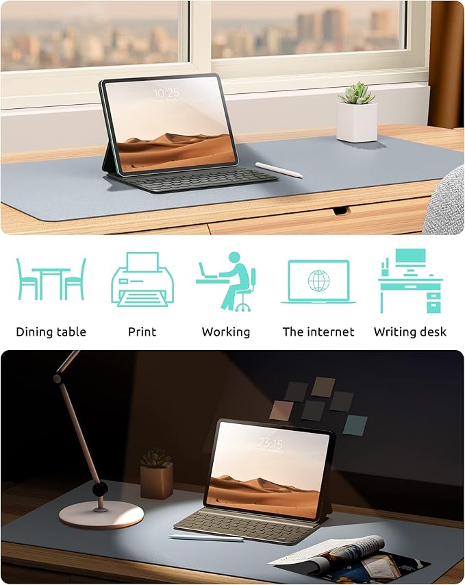 YSAGi Leather Desk Protector, Office Mat, Large Mouse Mat, Non-Slip PU Leather - Image 6
