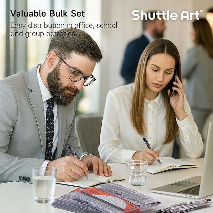 Shuttle Art Black Gel Pens, Ink Glide Series 60 Pack Retractable 0.5mm Fine - Image 8
