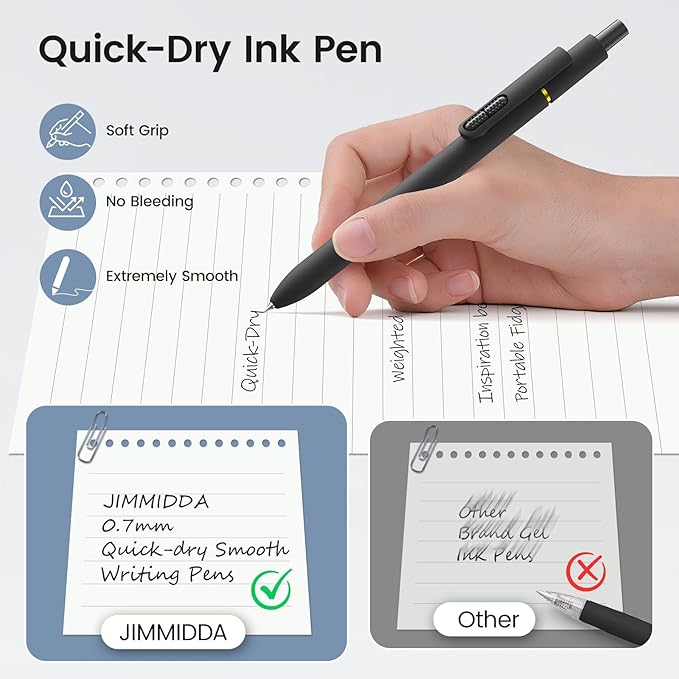 JIMMIDDA 8Pcs Black Gel Pens - Image 4