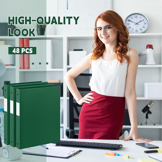 Henoyso 48 Pcs 3 Ring Binder 0.5 Inch Round Fits Letter Size 8.5'' x 11'' Paper - Image 4