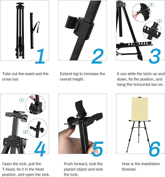 Art Artist Easel Stand for Sign, RRFTOK Metal Tripod Adjustable Easels for - Image 7