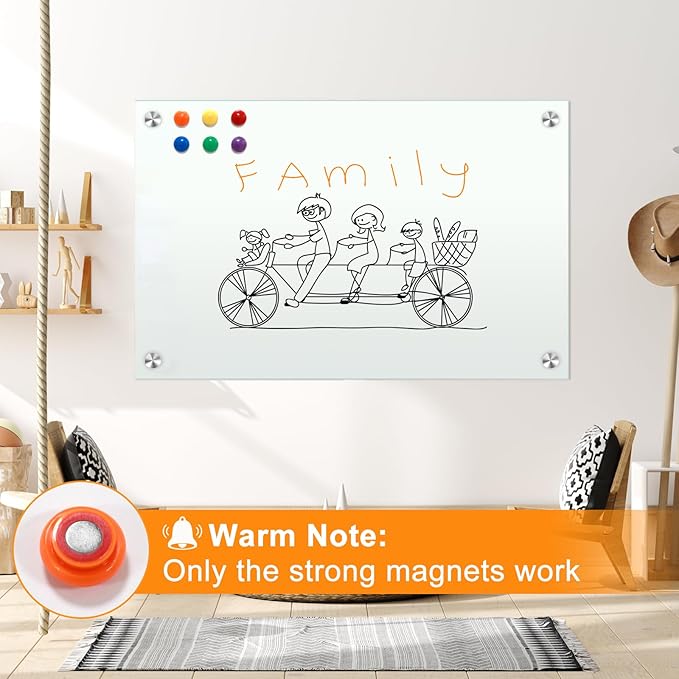 H-Qprobd Glass White Board for Wall Dry Erase Board 48" x 32" Magnetic - Image 4