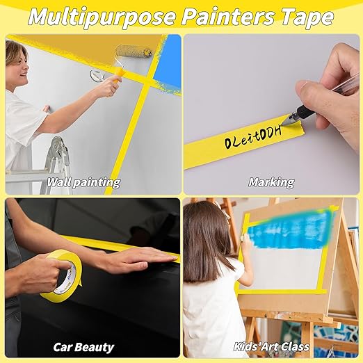 4 Rolls Yellow Painters Tape Bulk 4 inch x 60 Yards, Total 240 Yd, Painters - Image 7