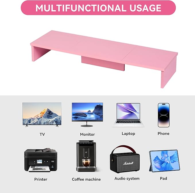 Qupui Dual Monitor Stand Riser, Large Computer Monitor Stand - Image 6