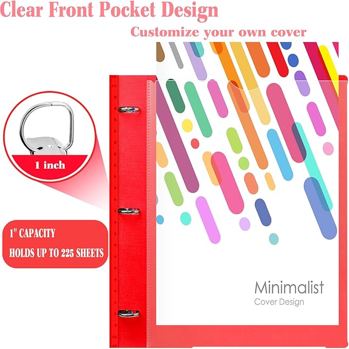 INFUN 1 Inch Telescoping 3 Ring Binder - Image 5