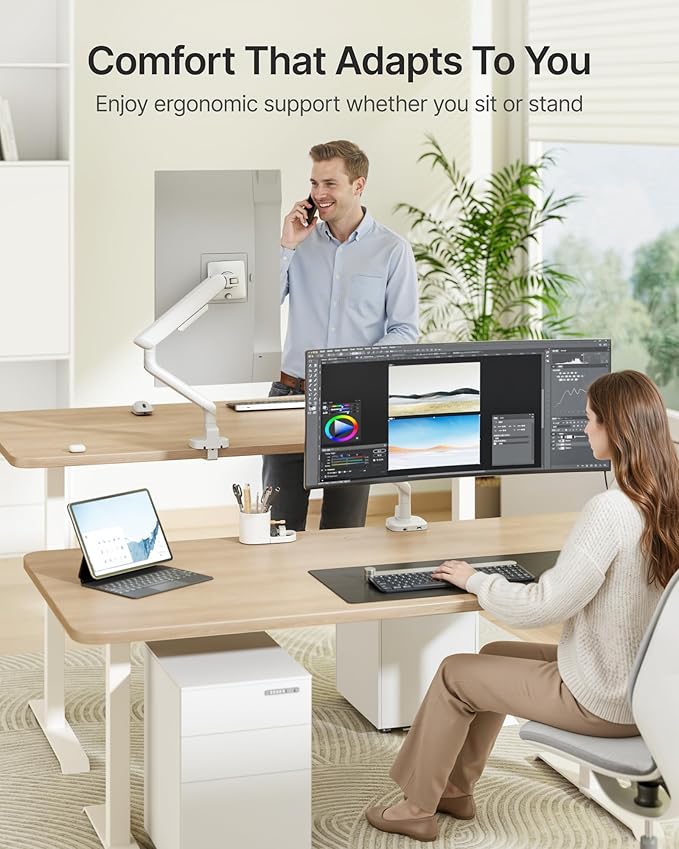 monTEK Single Monitor Arm with USB, Mechanical Spring Monitor Arm - Image 8