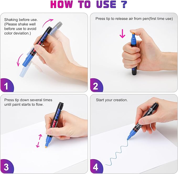 Craiiby Purple Paint Pens Paint Markers - Image 6