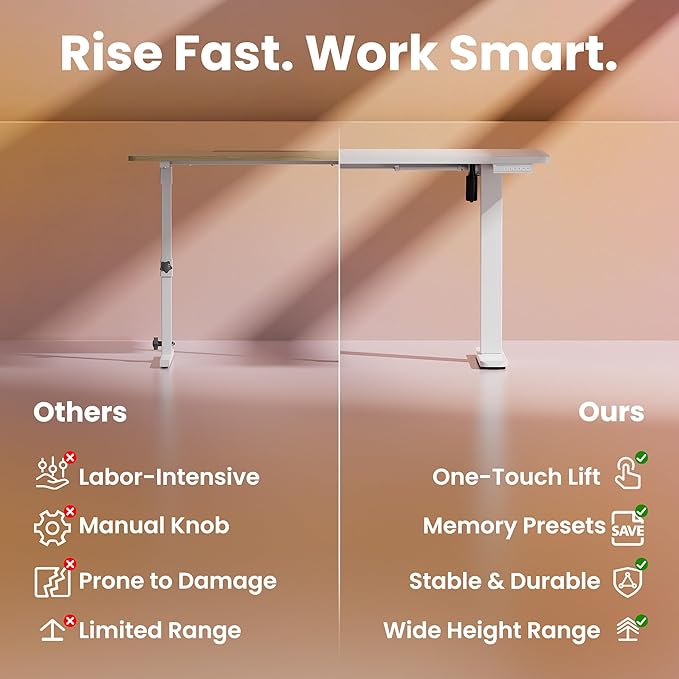 HUANUO 71 x 30 inch Electric Standing Desk Adjustable Height, 4 Memory Height - Image 6