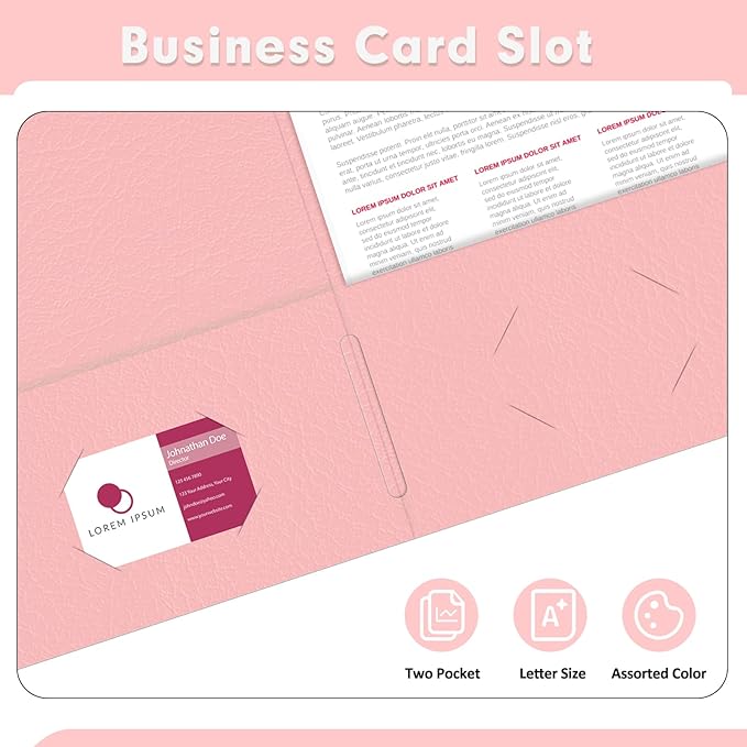 Two Pocket Folders, PANDRI 30 Pack 2 Pocket Folders, Letter Size Paper File - Image 5